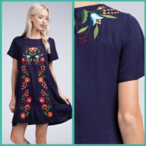 FLORAL EMBROIDERED LACE TRIM shift dress pack of 3